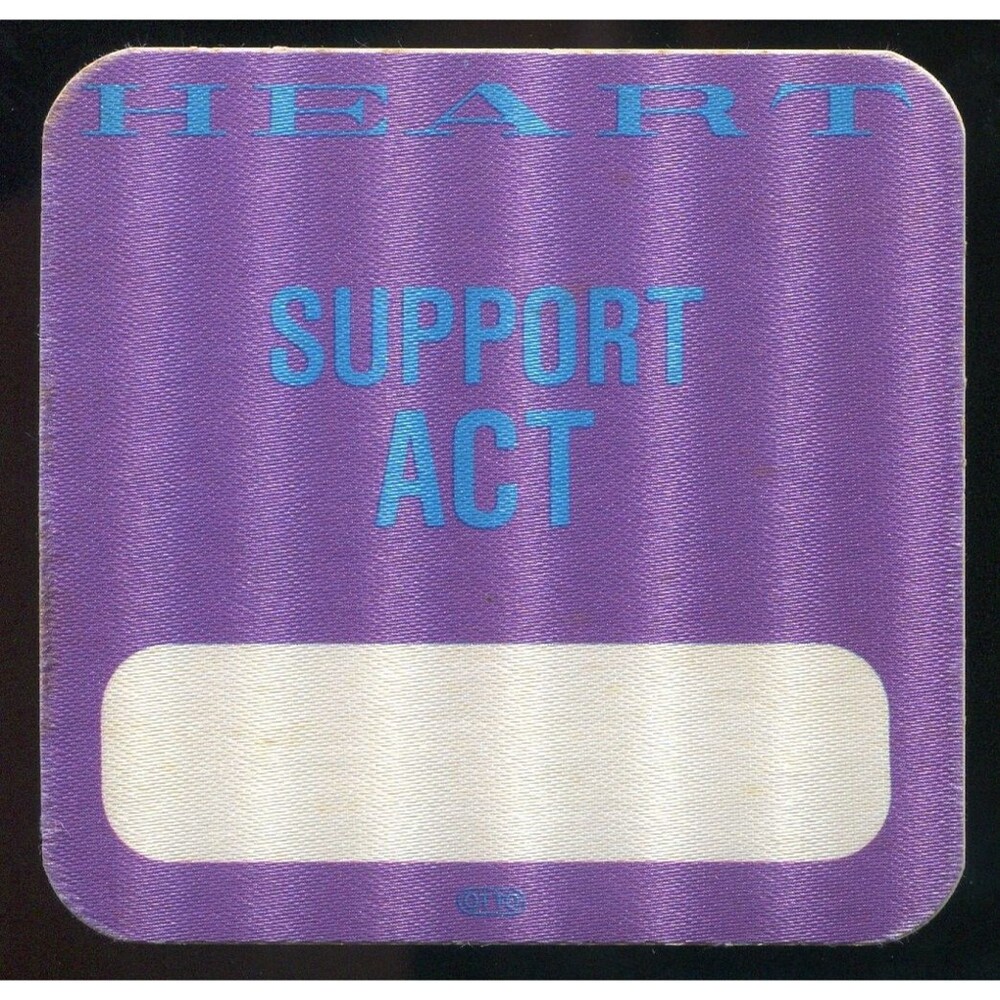 Vintage 1980s Heart Concert Support Act Backstage Pass